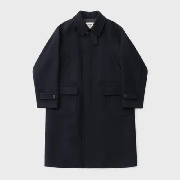 어나더오피스 보이저 발마칸 코트 네이비 Petite 사이즈