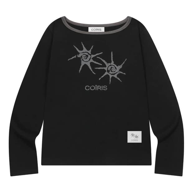 코이리스 솔루나 원숄더 배색 긴팔티