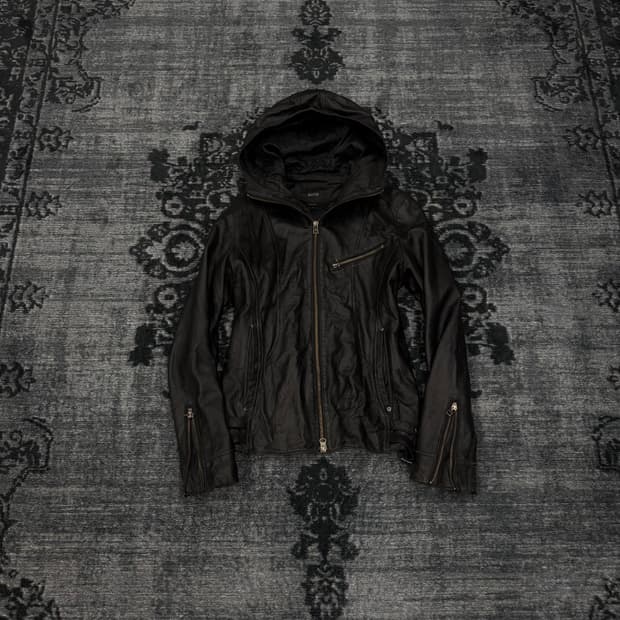 Edge rupert leather hood jacket