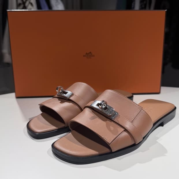 (A/36) / 에르메스 켈리 버클 줄리아 레더 가죽 샌들 슬리퍼