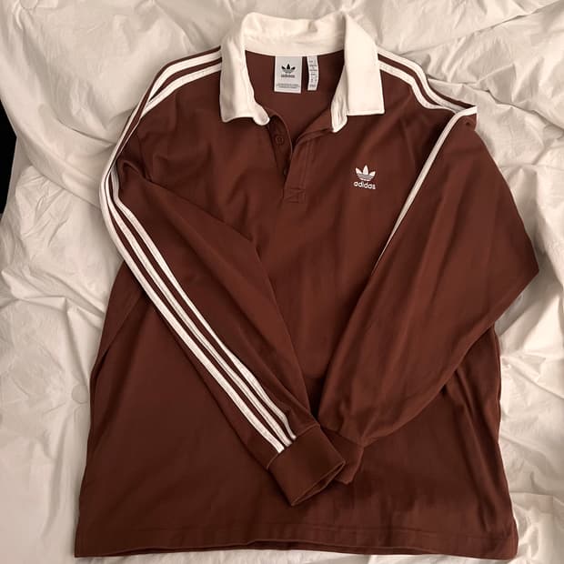 아디다스 럭비 폴로 셔츠-브라운 XL