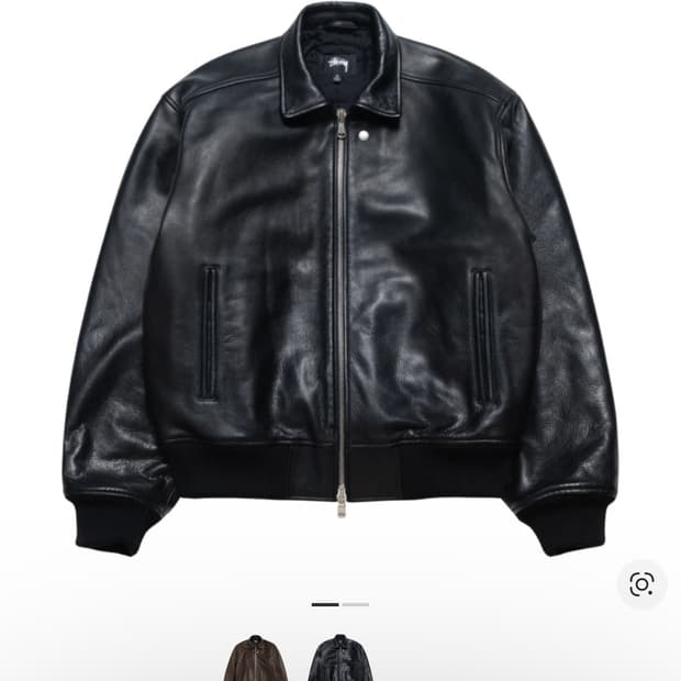 구매 ) 스투시 레더 플라이트 자켓 L사이즈