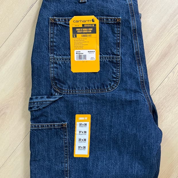 칼하트 카펜터 더블니 워시드 데님 B73 32X36 새상품