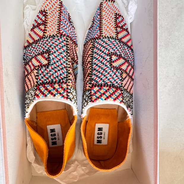 새상품 MSGM 엠브로이더리 비즈 바부슈 로퍼&슬리퍼 37(240)