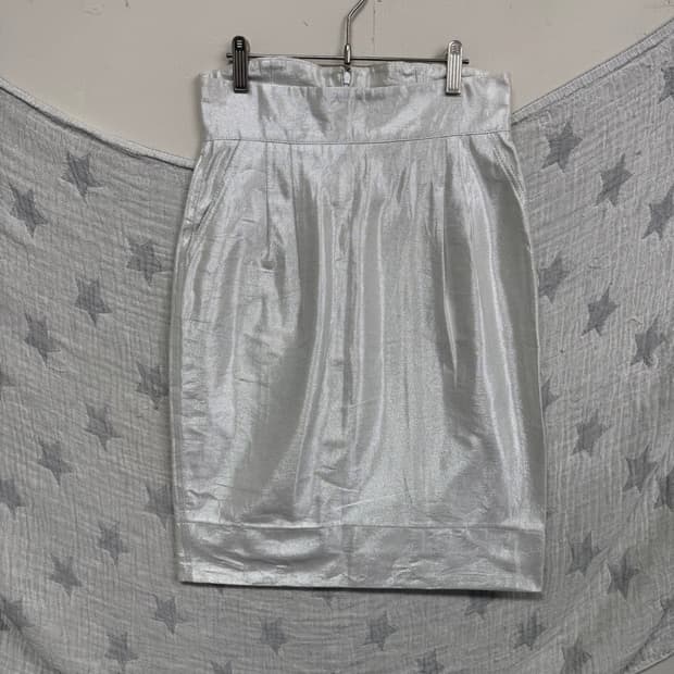 펜디 실버 H라인 스커트 