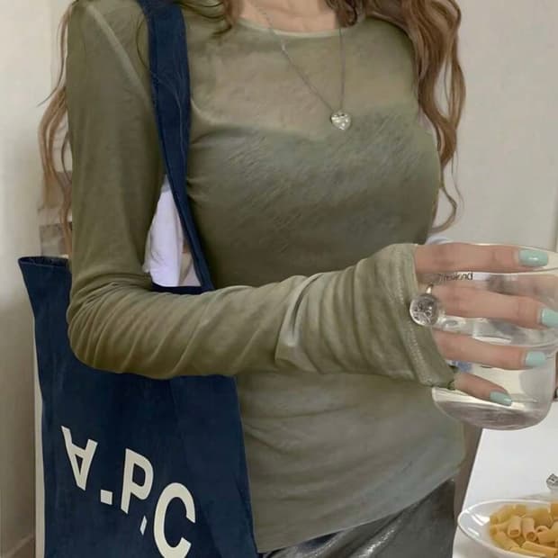 초록 롱 슬리브