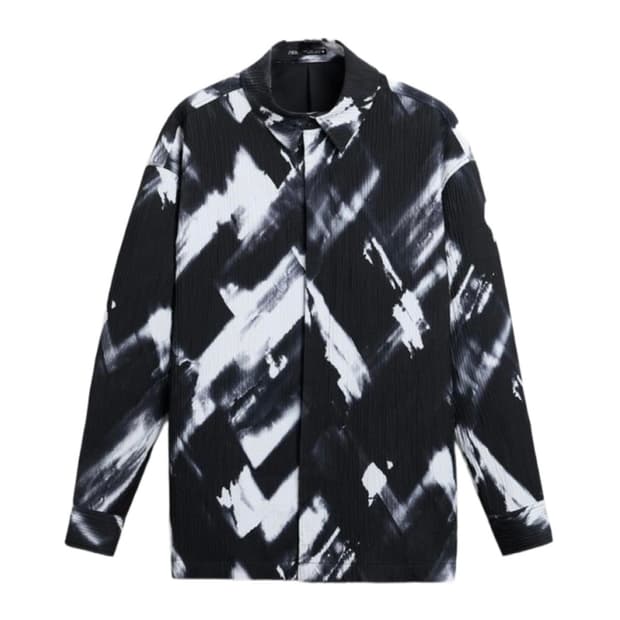 [ZARA] 자라 플리티드 이펙트 프린트 오버셔츠