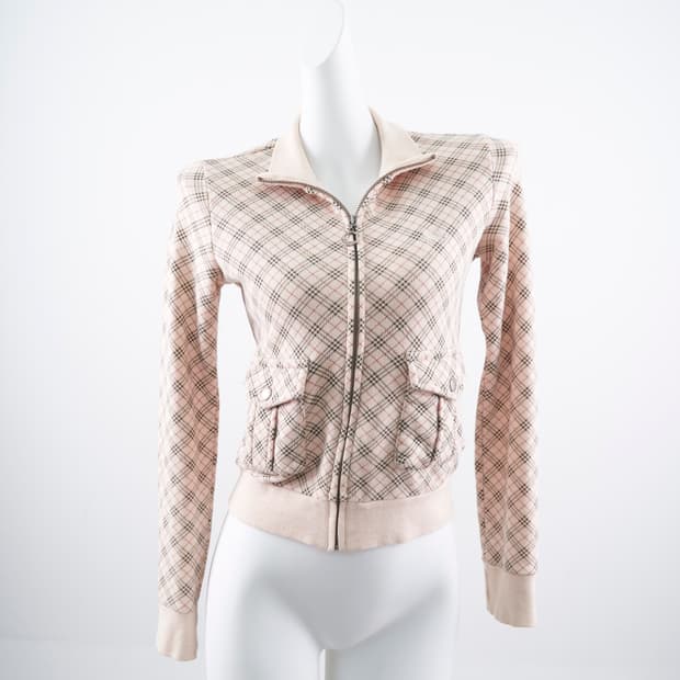 Burberry 블루라벨 핑크 노바체크 집업