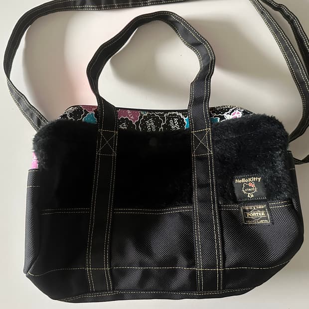 포터 x 아트모스 x 헬로키티 2웨이 보스턴백 블랙