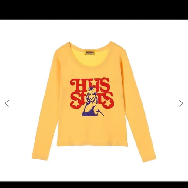 히스테릭글래머 치비 티셔츠 옐로우
