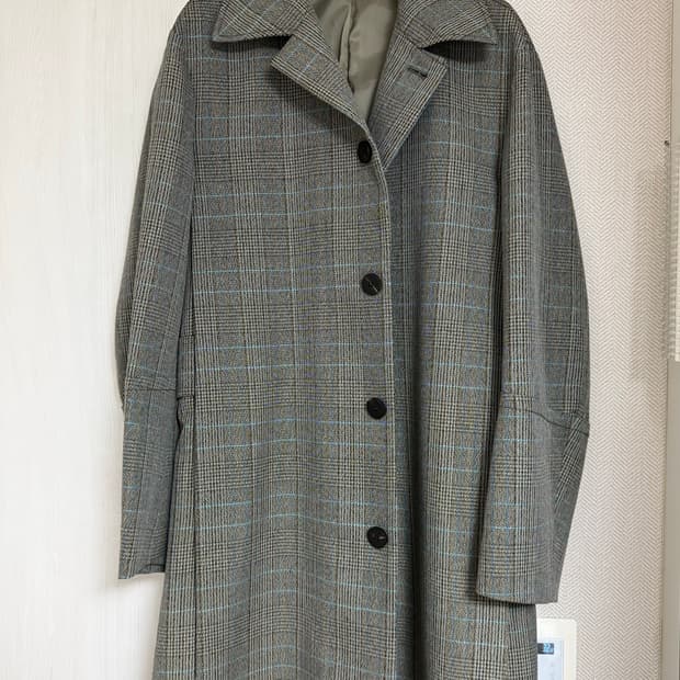 (48) 20ss 우영미 턴업체크 맥코트