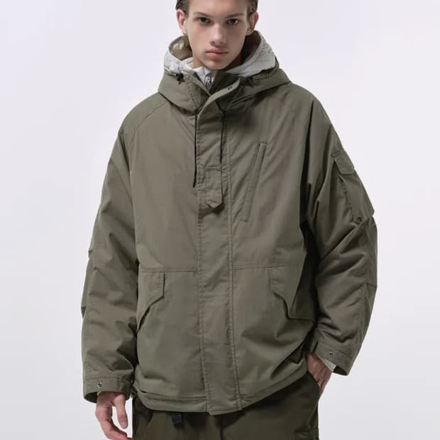 무신사 스탠다드 시티레저 후디드 쉘 파카 라이트 카키