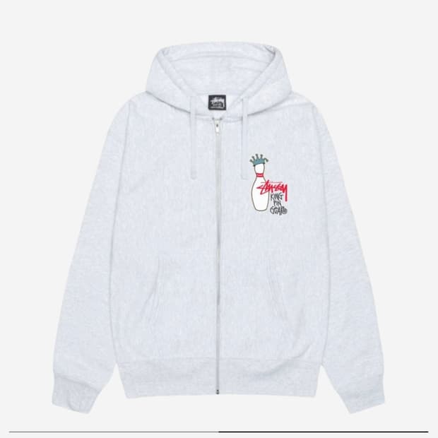 스투시 후드집업 킹핀 애쉬그레이 L 팝니다