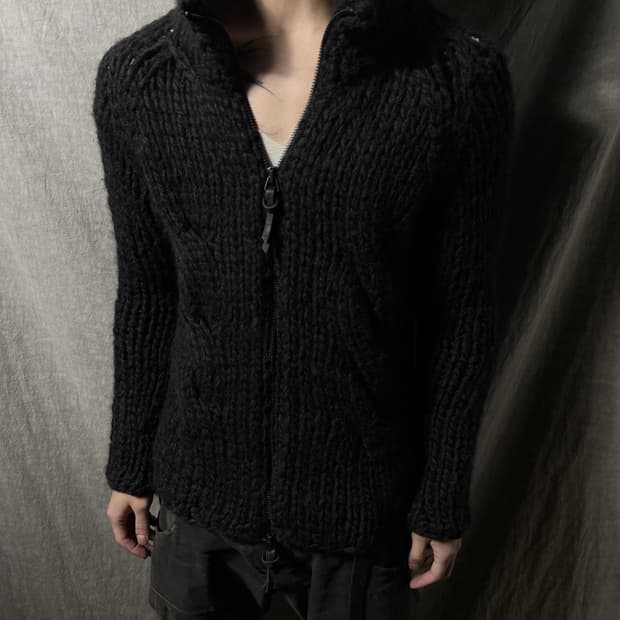 THE VIRIDI-ANNE High Neck Zip Cardigan  