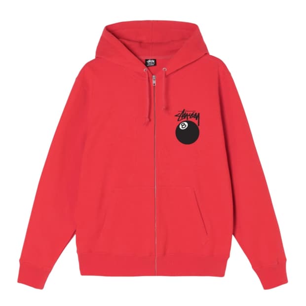 스투시 8볼 후드 집업 레드 