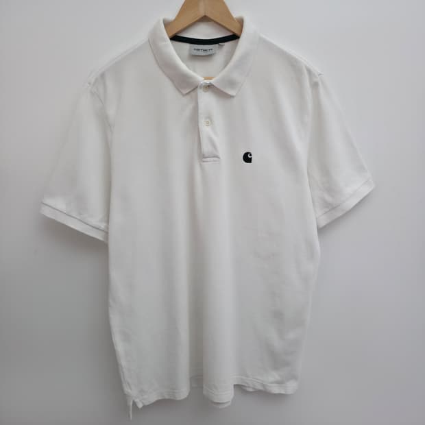 [L] 칼하트 wip 화이트 반팔 카라티
