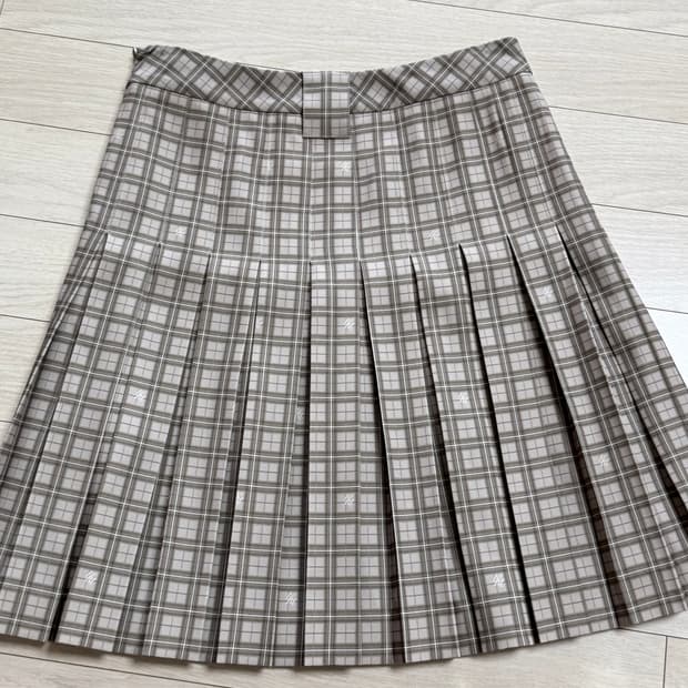 쓰리타임즈 체크 플리츠 스커트 M