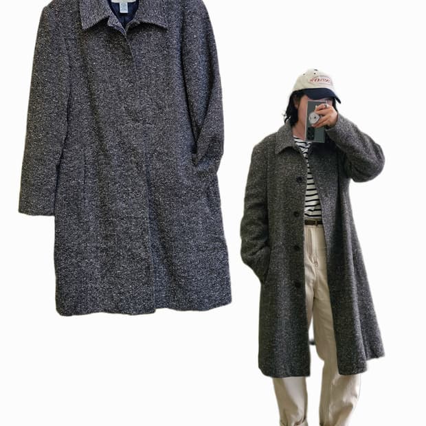 Eddie Bauer 헤링본 울코트