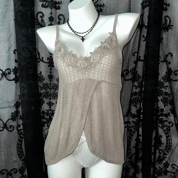 Brown crochet slip