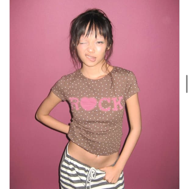 익스파이어드걸 rock star baby tee brown 펑크 갸루