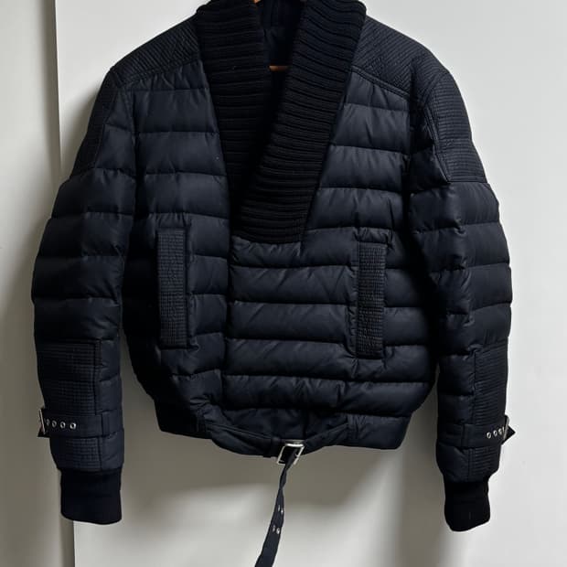 발망 14fw 바이커 니트 카라 패딩 봄버 s사이즈