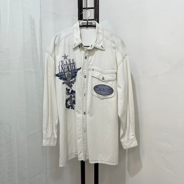 일본빈티지 와펜 스티치 화이트셔츠 흰색셔츠 오버핏셔츠 2740