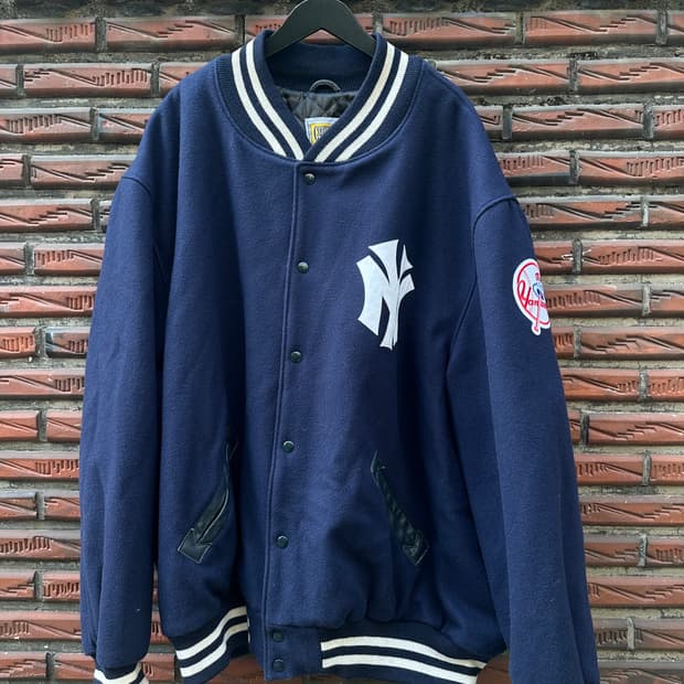빈티지 90s 미첼엔네스 뉴욕 양키즈 울 바시티 자켓 