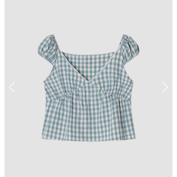쏘딩키브레드 Sarah Blue check Blouse