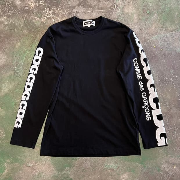[XL] 꼼데가르송 CDG 롱슬리브 블랙 긴팔 티셔츠 일본산