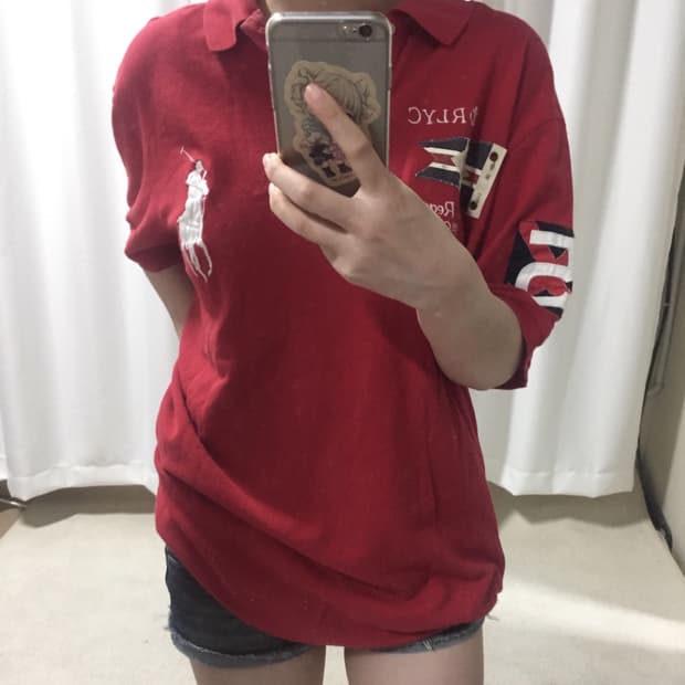 폴로 랄프로렌 요트클럽 빅포니 레드 카라 PK 반팔 티