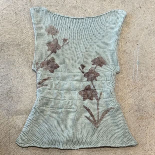 Mint flower mint Knit Top •• *