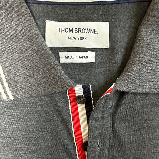 톰브라운 반팔 카라티 다크 그레이 Size 2