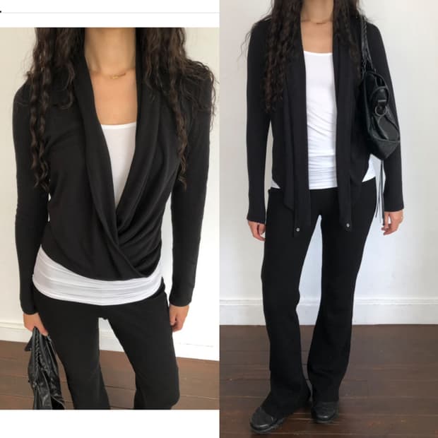 아델리오 스냅랩 가디건티셔츠