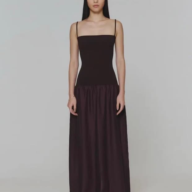 아모멘토 실키 맥시 드레스 버건디 amomento dress