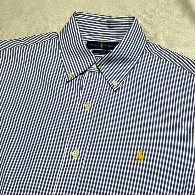 S 폴로 랄프로렌 블루 스트라이프 셔츠 