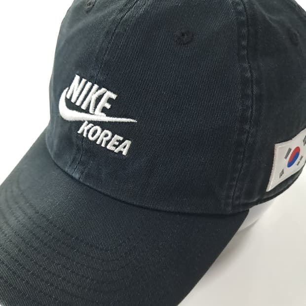 CK601 나이키 태극기 자수 워싱블랙 볼캡 모자