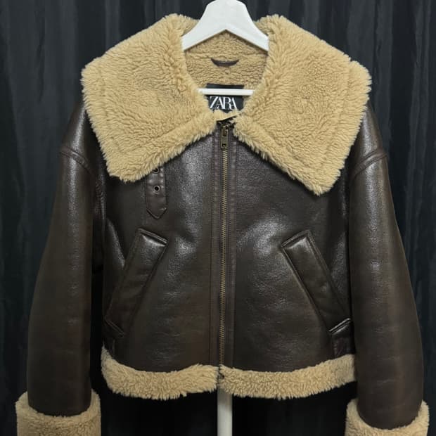 자라 더블페이스드 바이커 점퍼 ZW collection 자라무스탕