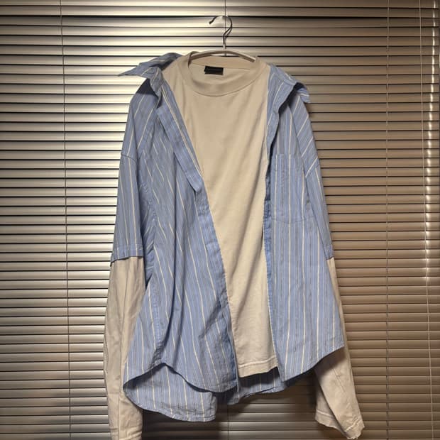 발렌시아가 트롱프뢰유 더블 레이어드 셔츠