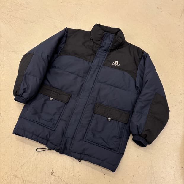 아디다스 올드스쿨 스몰로고 투톤 덕다운 패딩