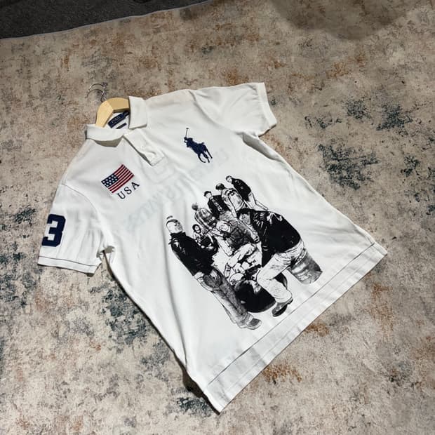 폴로 빅포니 USA성조기 카라반팔티셔츠