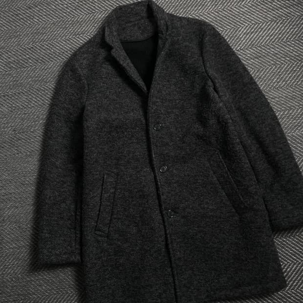 빈티지 트위드 오버핏 싱글 발마칸 코트y 4029