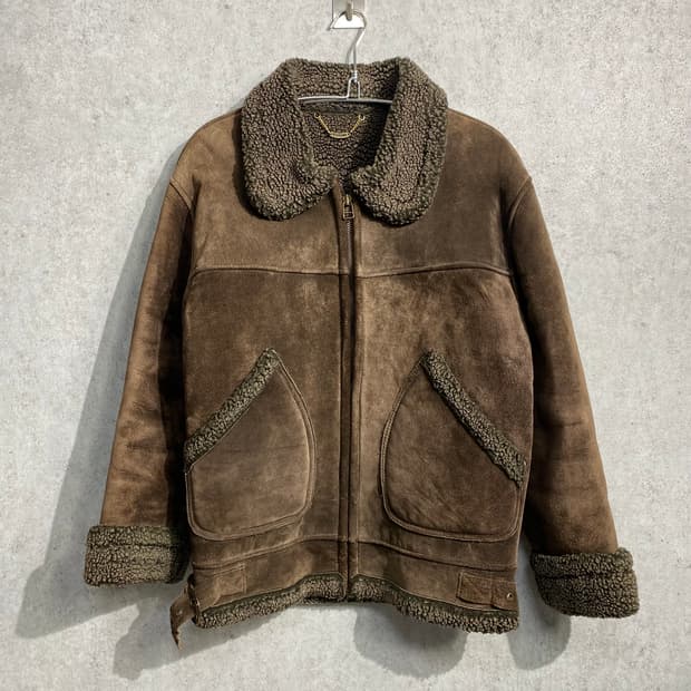 [95-100] 90s Canyon 브라운 피그 스웨이드 무스탕 자켓