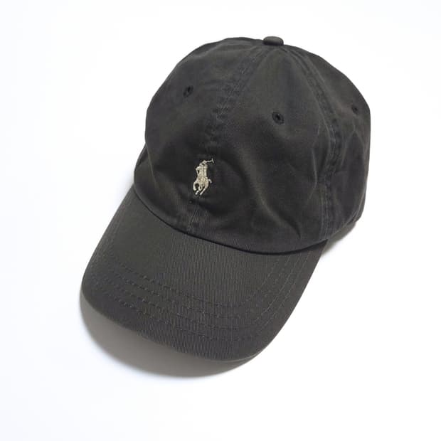 폴로 90s 워시드 레더 스트랩 치노 볼캡 캡모자