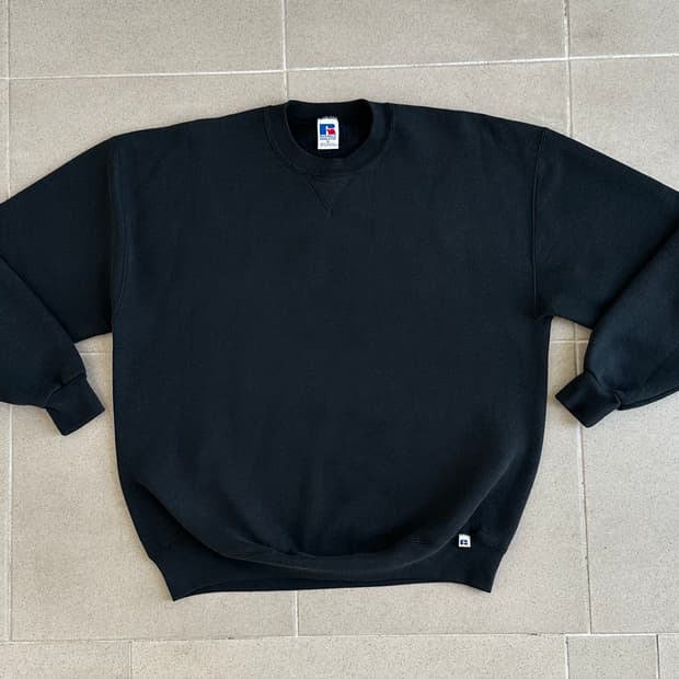 90s 빈티지 러셀 스웻셔츠 블랙 XL USA