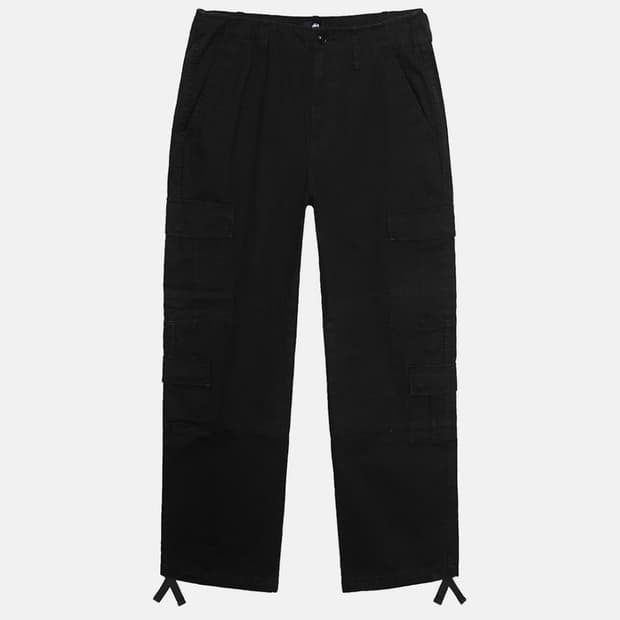 스투시 립스탑 서플러스 카고팬츠 블랙