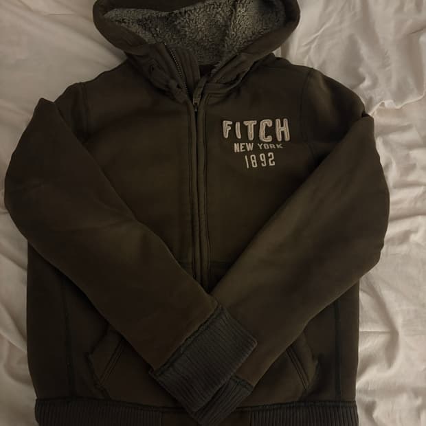 아베크롬비 퍼안감 카키 후드집업