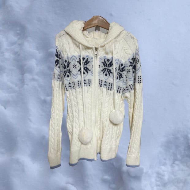 눈송이 니트집업❄️