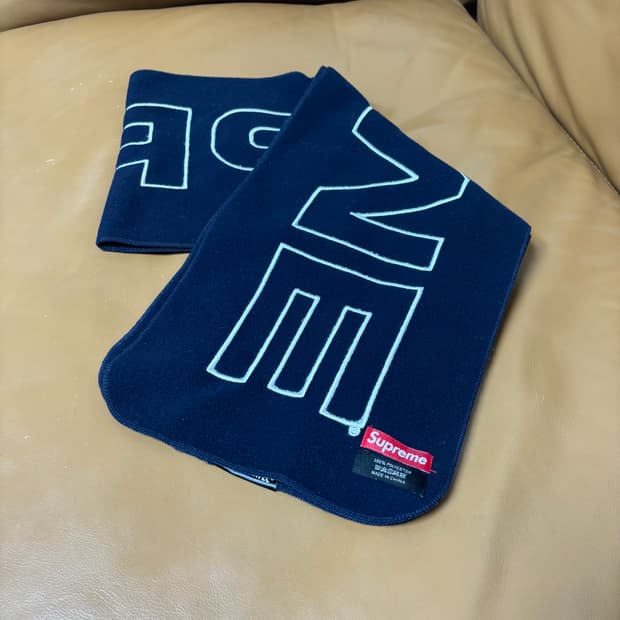 슈프림 머플러 목도리 로고 네이비