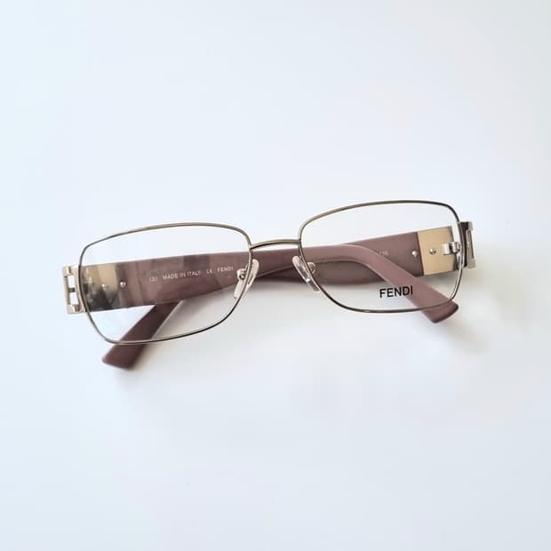 데드스탁 [정품] 펜디(FENDI) 메탈릭 골드 & 브라운 콤비 안경테