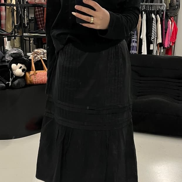 HIROKO BIS silk pleats skirt